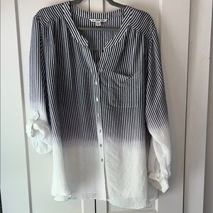 Zac & Rachel Blue and White Vertical Striped Blouse